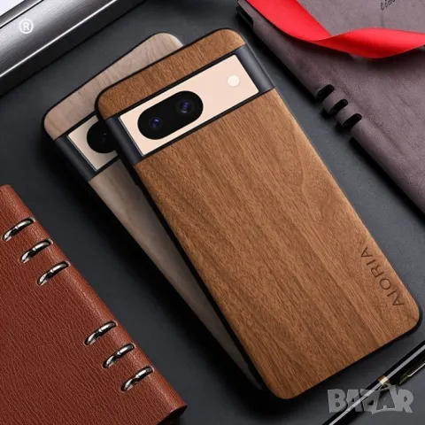 Уникални Google Pixel 7 Pro case калъфчета с дизайн на синя кожа и кафяво дърво, снимка 2 - Калъфи, кейсове - 47346887