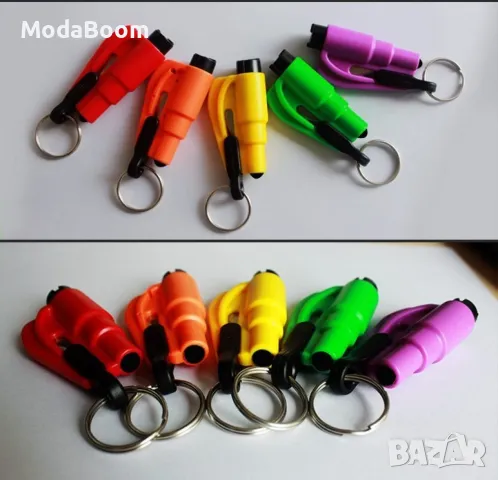 Аксесоар за разбиване на прозорец, срязване на колан и ключодържател 3 в 1