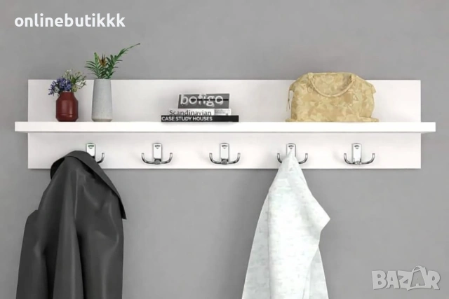 Модерна стенна закачалка с рафт – стил и практичност в едно!, снимка 6 - Декорация за дома - 53269971