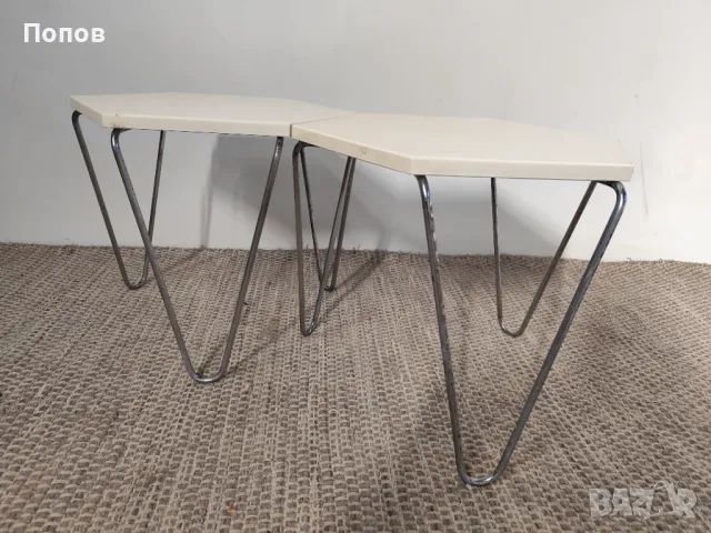 Чифт винтидж  масички за кафе, снимка 11 - Маси - 47441788