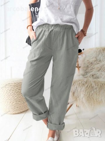 Нови дамски едноцветни ежедневни еластични прави панталони с висока талия, 9цвята - 023, снимка 4 - Панталони - 41249456