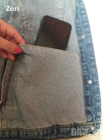 Светлосиньо дамско дънково БОМБЪР яке, снимка 10 - Якета - 40367314