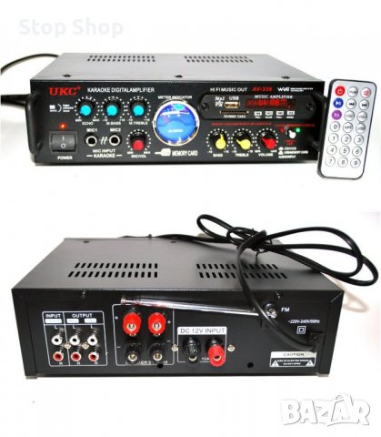 Караоке усилвател - модел UKC AV-339BT, снимка 2 - Ресийвъри, усилватели, смесителни пултове - 39407237