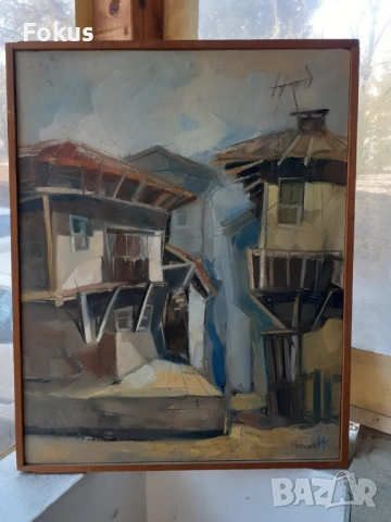 Майсторска българска картина масло платно подписана датирана, снимка 2 - Антикварни и старинни предмети - 53448853