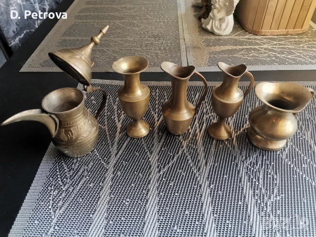 Лот месингови канчета , снимка 2 - Антикварни и старинни предмети - 51281565