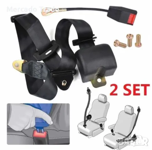 Универсален комплект Mercado Trade от 2 броя автоматичен предпазен колан за автомобил, снимка 5 - Аксесоари и консумативи - 50056407