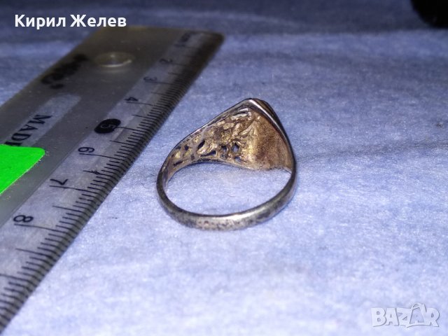 СТАРИНЕН СРЕБЪРЕН ПРЪСТЕН ВИСОКА ПРОБА ОКСИДИРАНО СРЕБРО АЖУРНА МАЙСТОРСКА РЪЧНА ИЗРАБОТКА 36598, снимка 12 - Антикварни и старинни предмети - 39971059