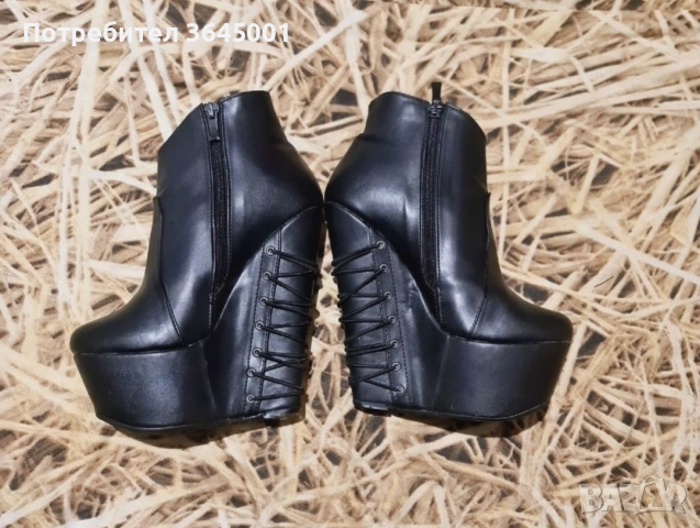 Ефектни дамски боти на висока цяла платформа. N 36, снимка 2 - Дамски боти - 53418285