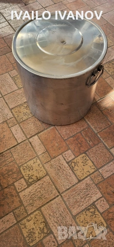 Казан 50литра с капак на Хром Силистра дебела неръждавеика алпака 