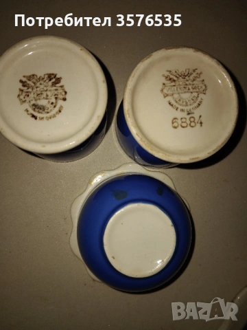 Антикварен сервиз за яйца Villeroy & Boch Dresden (1874-1909) Кобалт, снимка 4 - Антикварни и старинни предмети - 53652128