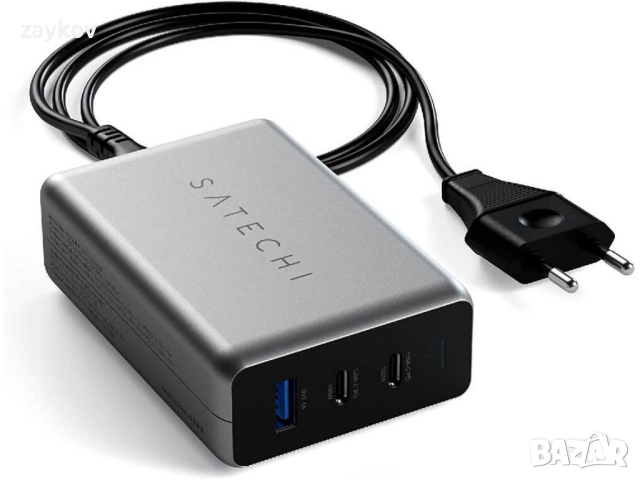 Satechi 100W USB-C PD Compact GaN Charger, снимка 4 - Друга електроника - 44810493