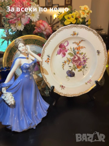 Meissen Germany  забележително плато с производство от 19 век Код P1944, снимка 13 - Други ценни предмети - 53731978