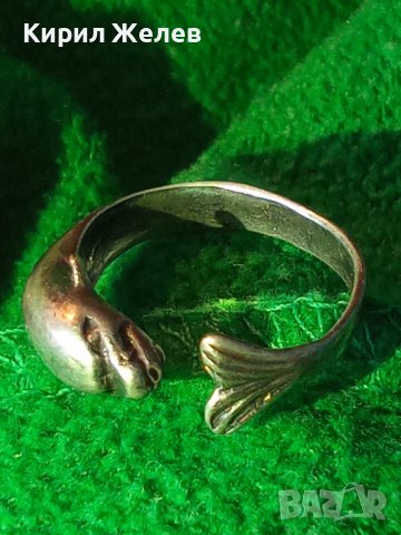 ФИГУРАЛЕН СТАР СРЕБЪРЕН ПРЪСТЕН ДЕЛФИН ВИСОКА ПРОБА СРЕБРО ХУДОЖЕСТВЕНА МАЙСТОРСКА ИЗРАБОТКА 26893, снимка 5 - Пръстени - 34884073