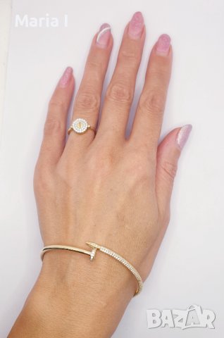 Дамска златна гривна , снимка 4 - Гривни - 42565625