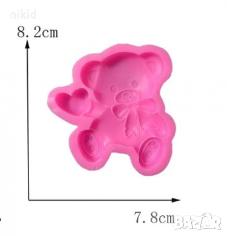 Мече с панделка и сърце силиконов молд форма фондан шоколад гипс , снимка 3 - Форми - 36118844
