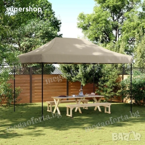 Градинска Шатра 3х4.50 с Усилена Конструкция и Гумирано Покривало, снимка 11 - Градински мебели, декорация  - 53849372