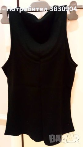 Нов топ Zara, черен с перли, размер L, снимка 10 - Потници - 42206150