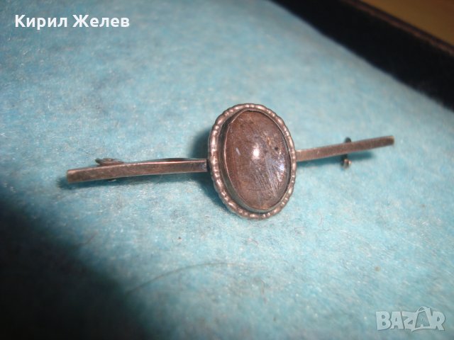 СТАРИННА СРЕБЪРНА СКЪПОЦЕННА АРТ ДЕКО БРОШКА с ШЛИФОВАН СКЪПОЦЕНЕН КРИСТАЛ МАЙСТОРСКА РАБОТА 25122, снимка 10 - Антикварни и старинни предмети - 35805632