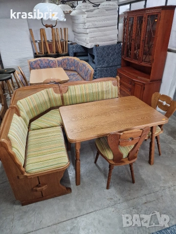 К-т Масивен Кухненски Ъгъл с Разтегателна Трапезна Маса с 2 броя Стола-внос от Германия!, снимка 2 - Други - 53560397