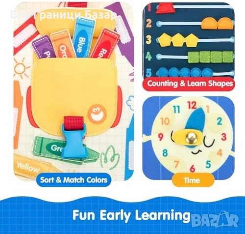 Нова Образователна Занимателна busy book книжка за малки деца 1-3 години, снимка 5 - Образователни игри - 53825393