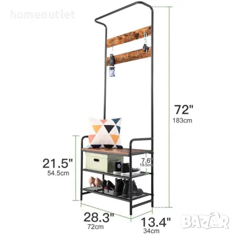 ПРОМОЦИЯ Портманто в индустриален стил JINHUI X001JX9LRN, снимка 7 - Портманта - 48848327