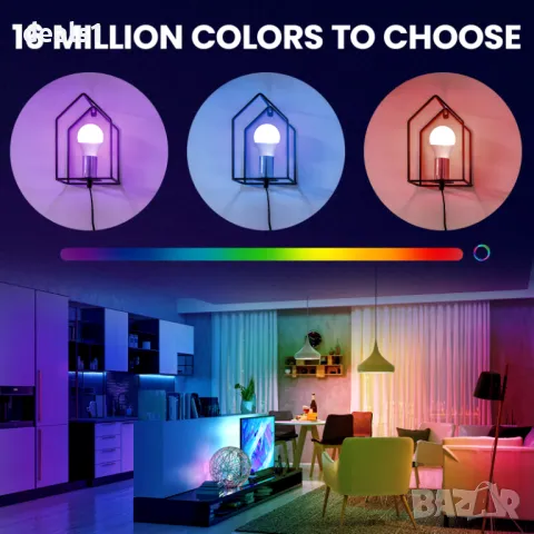 MOES Интелигентна Bluetooth LED Крушка с Регулируема Светлина 9W E27 Регулируем Цвят , снимка 5 - Лед осветление - 47704774