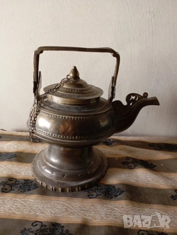 Винтидж месингов чайник, снимка 4 - Антикварни и старинни предмети - 53725919