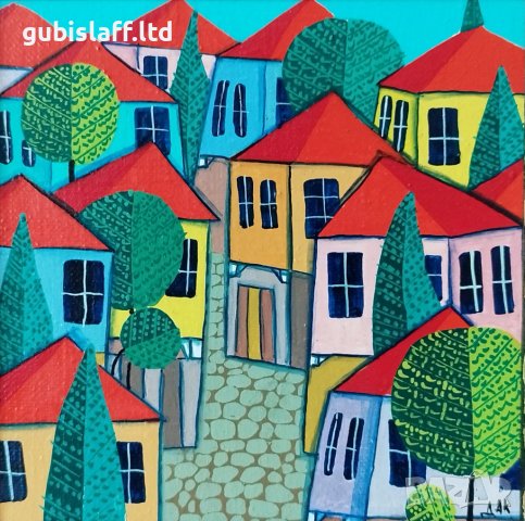 Kартина, "Пейзаж", худ. Й. Йорданов-Даката, 2003 г., снимка 2 - Картини - 42599014