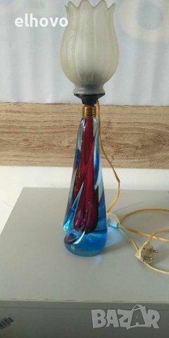 Стъклена настолна лампа, снимка 4 - Антикварни и старинни предмети - 42363260