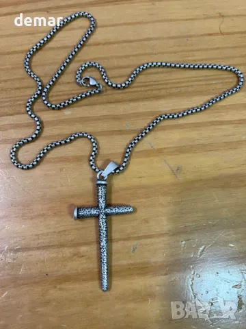 EnerMagiX Колие с кръст от чист титан и кръст с титаниева верига, религиозни подаръци, бижута (3473), снимка 6 - Колиета, медальони, синджири - 48717384