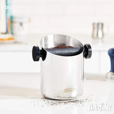 Контейнер за утайка от кафе Knock box De’Longhi DLSC084, 500 гр, Сребрист, снимка 3 - Кафемашини - 56096929