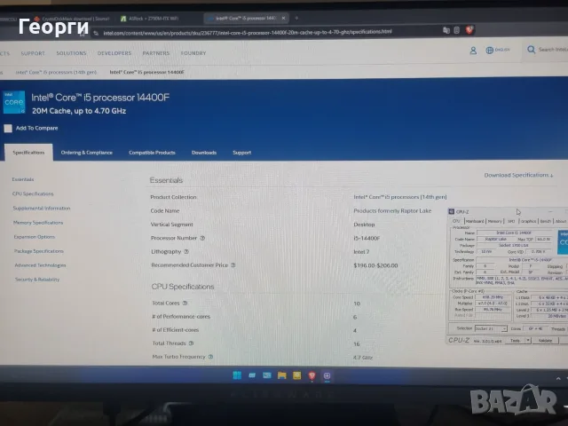 14400F + Asrock z790-m ITX LGA1700 сокет, снимка 6 - Други - 55960158