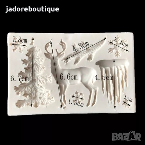 Силиконов молд елен, елха, ледена висулка, снимка 3 - Форми - 42291953