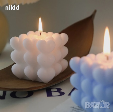 3D Кубче сърца сърце buble силиконов молд форма фондан гипс свещ шоколад, снимка 4 - Форми - 36239963