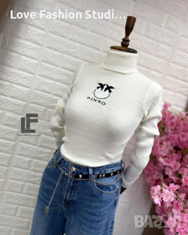 Пуловер LFS Birds White 8662, снимка 1 - Блузи с дълъг ръкав и пуловери - 44509505