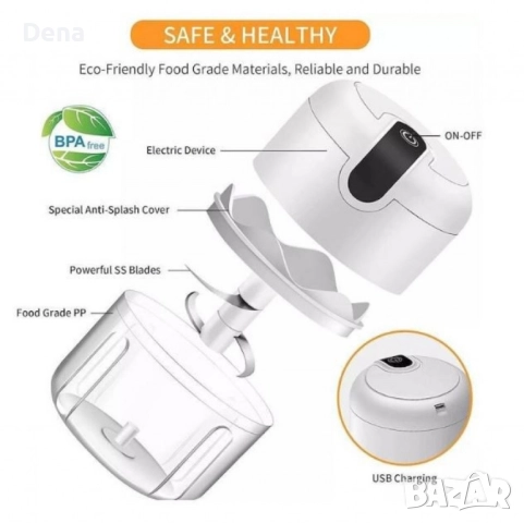 Мини чопър за чесън и подправки , снимка 2 - Аксесоари за кухня - 52357598