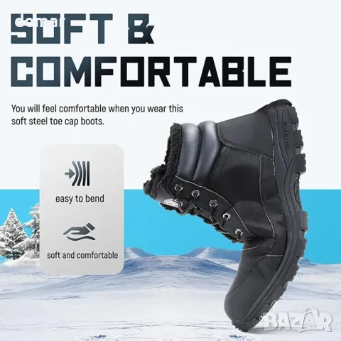 Предпазни ботуши ANGRY RAM, черни работни ботуши, леки, стоманена капачка, размер 42, снимка 7 - Мъжки ботуши - 48423902