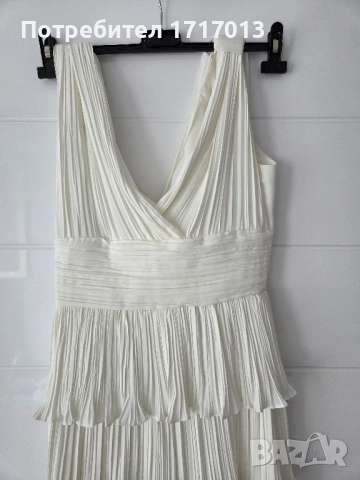 Елегантна бяла рокля, размер 38, снимка 3 - Рокли - 51744614