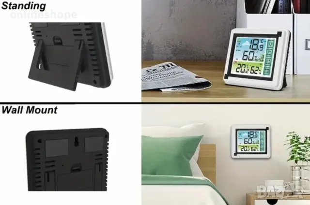 Цифрова метеорологична станция с външен сензор, хигрометър и аларма, снимка 4 - Други стоки за дома - 49496261