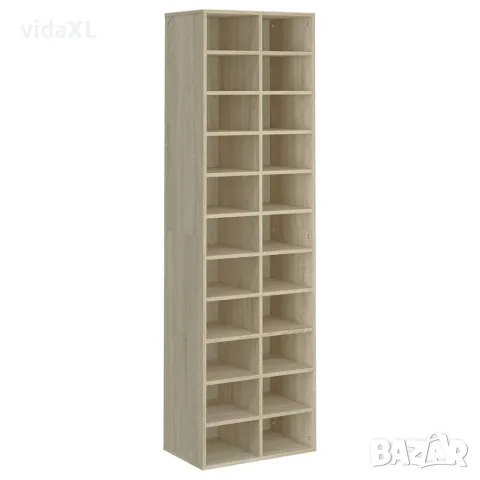 vidaXL Шкаф за обувки, дъб сонома, 54x34x183 см, инженерно дърво