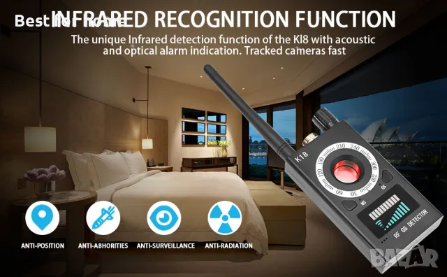 Детектор за скрита камера, GPS, подслушватели SIKVIO K18, снимка 13 - Камери - 49031546