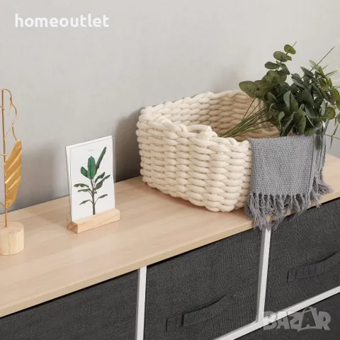 ПРОМОЦИЯ Скрин с дървен плот, метална конструкция и текстилни чекмеджета 10CZSS106-GY, снимка 4 - Шкафове - 48864922