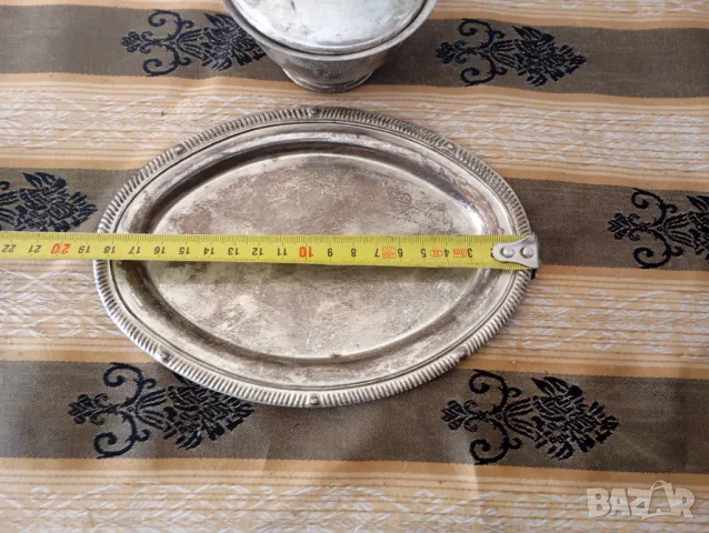 Захарница с поднос, снимка 3 - Антикварни и старинни предмети - 49939008