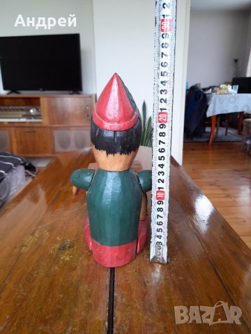 Стара дървена касичка Буратино, снимка 3 - Други ценни предмети - 41415316