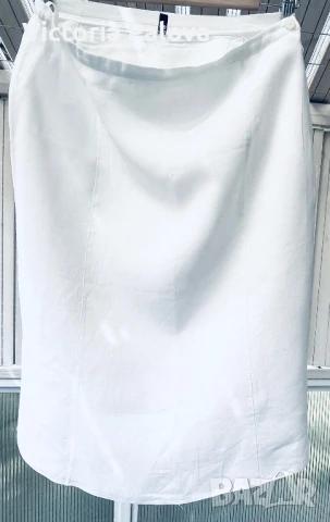 Бяла  пола GALATIS  100% лен, снимка 5 - Поли - 51226988