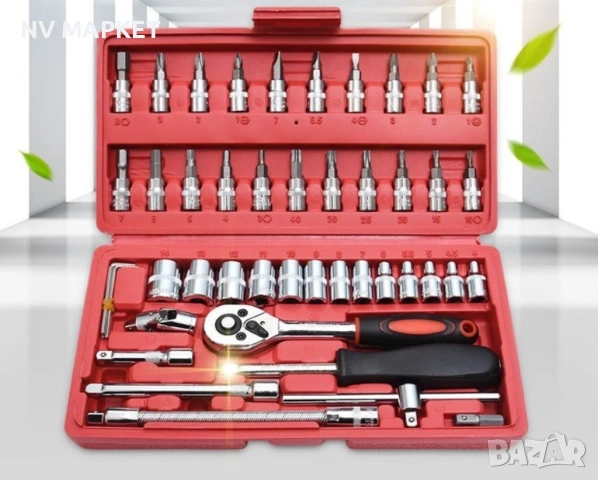 Комплект за  ремонт на автомобил от 46 части, снимка 3 - Куфари с инструменти - 53843254