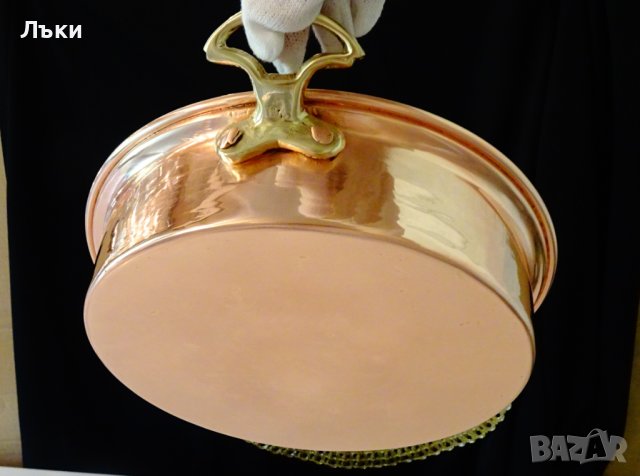 Меден тиган,медна тава,ръчно кована чиста червена мед. , снимка 8 - Антикварни и старинни предмети - 40951147