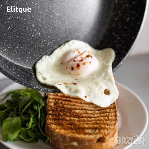 Тиган с капак Goldman Premium, Кован алуминий, Мраморно покр., снимка 6 - Съдове за готвене - 52778196