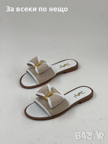 Yves Saint Laurent Дамски Бели Чехли Код E505, снимка 2 - Чехли - 50706336