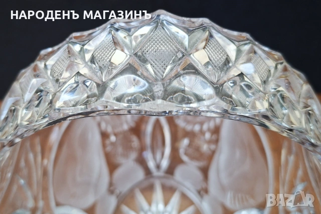 T.G. Hawkes & Co. New York Голяма кристална фруктиера кошница с дръжка за плодове бонбониера кристал, снимка 15 - Други ценни предмети - 53816129